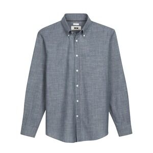 NWT Joseph Abboud Modern Fit Dark Blue Chambray Cotton Button Up Shirt, Size XL